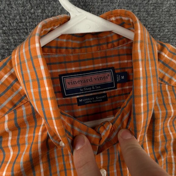 Vineyard Vines MAKERS MARK WHISKY LOGO Orange Check Murray Medium Cotton Men - Picture 9 of 16